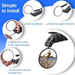 Espelho Retrovisor de Bicicleta Universal, Ajustável Girar, Ângulo Largo, Guiador de Ciclismo, Espelhos Retrovisores para MTB, Acessórios de Road Bike - Image 2