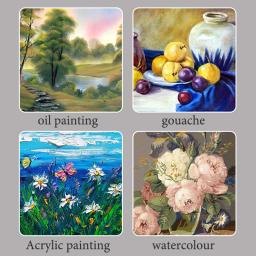 Placa de lona para pintura, algodão branco, branco, adequado para guache, aquarela, acrílico, pintura a óleo, material de arte, hb-03, 5pcs - Image 4