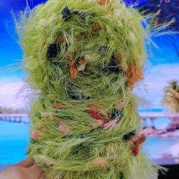 Fios de lã de pelúcia Faux verde para tricô, flor colorida, fio misturado à mão, DIY artesanal, saco tecido, chapéu, cachecol, crochê, 80g - Image 1