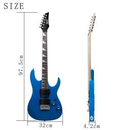 IRIN-Guitarra Elétrica Azul com Saco, Corpo de Bege, 24 Frets, 6 Cordas, Amplificador, Sintonizador, Capo Pick, Pano de Limpeza, Peças - Image 2