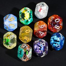 Dados poliédricos para Role Playing Board Game, DND, cor aleatória, D & D, RPG, massa, D4, D6, D8, D10, D %, D12, D20, 10pcs por conjunto - Image 2