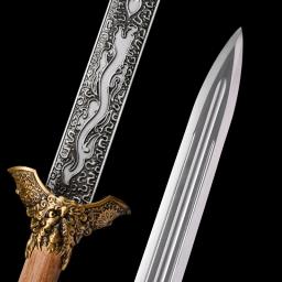 Espada jian geral chinesa funcional, lâmina de aço 1060, real, artesanal, tang completo, afiado, pronto para arma de treinamento, dragão katanas - Image 3