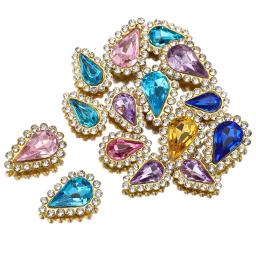 Strass em forma de gota de água de vidro 50 peças com base de garra dourada costurar em contas para acessórios de fabricação de joias diy - Image 1