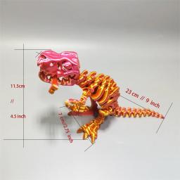 Tyrannosaurus rex fóssil dragão, crânio de impressão 3D, articulação móvel, brinquedo de decoração, pode ficar grande boca, modelo de dinossauro, novo - Image 6
