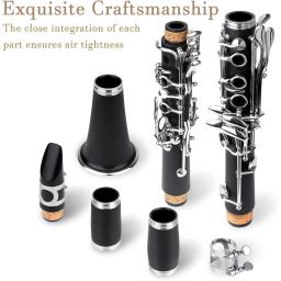 SLADE-Bb Flat Baquelite Clarinete com Estojo 17 Key Clarinete, Instrumento de Sopros, Correia de Palhetas, Pano e Toothpads, Peças e Acessórios - Image 3
