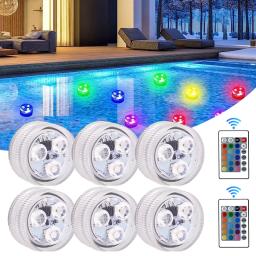 Luzes subaquáticas da piscina com controle remoto, 3LED, submersível, cor mudando, lâmpada da noite - Image 1