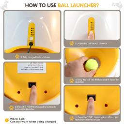 Lançador de tênis automático para pet, treinamento do cão, bola jogando, máquina de pinball, diversão, interativo, recarregável, catapulta - Image 5