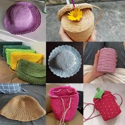 Fio De Palha De Raffia Natural Para Tricô E Crochê, Linhas De Papel, DIY Handmade Sunhat, Material Do Saco De Praia, 280-300m/Rolo - Image 5