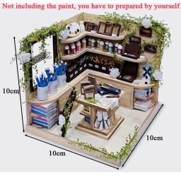Loja de Pigmentos Casa Casas de Bonecas, Kits de Construção em Miniatura, Dollhouse com Móveis, Villa para Meninas, Presentes de Aniversário - Image 6