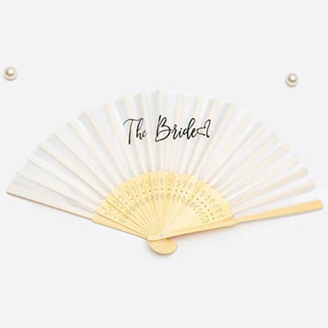 Fã Dobrável de Bambu para Casamentos ao Ar Livre - Presente Perfeito para Noivas e Damas de Honra, Decoração de Chuveiro Nupcial