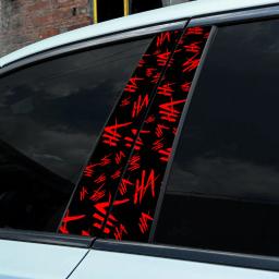 Impermeável carro B-pilar adesivos, Auto centro pilar, protetor solar decalques, letras engraçadas Decors, JOKER rindo HAHA, PET, 1pc - Image 5