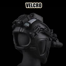 Capacete de proteção facial tática completa com montagem NVG Capacete de airsoft paintball de malha de aço ajustável e leve para jogo de cosplay - Image 6