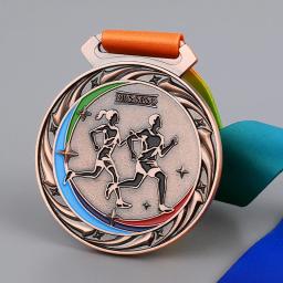 Medalha Maratona Troféu com Fita, Medalha de Corrida, Ouro, Prata, Bronze, Lembrança Esportiva, Jogo Escolar, Presente do Prêmio - Image 6