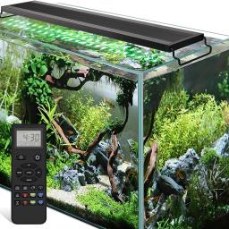 Luz de aquário de controle remoto com temporizador, Full Spectrum Fish Tank Light, modo meteorológico, lâmpada LED RGBW para plantas aquáticas, 60-105cm - Image 1