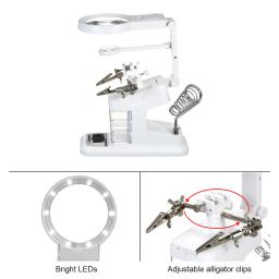 Lupa de solda multifuncional, Suporte de solda USB, Ferramenta de reparo, Luz LED, Desktop, 3X, 4.5X, 25X - Image 2