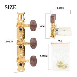3l3r afinadores de guitarra, cabeça de máquina, botão de ônix dourado, acessórios de instrumento musical de cordas para guitarra acústica/folk - Image 4