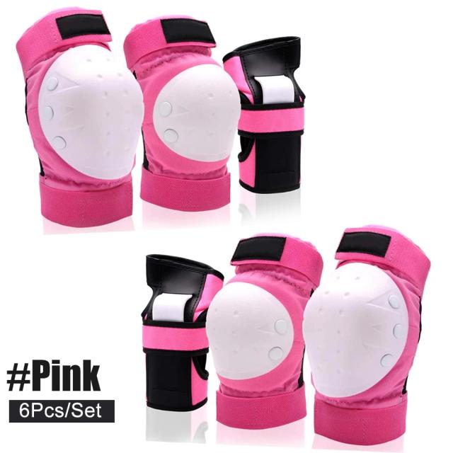 Conjunto 3 em 1 de Equipamentos de Proteção: Joelheiras, Cotoveleiras e Protetores de Pulso para Crianças e Adultos em Skate, Ciclismo e Patinação
