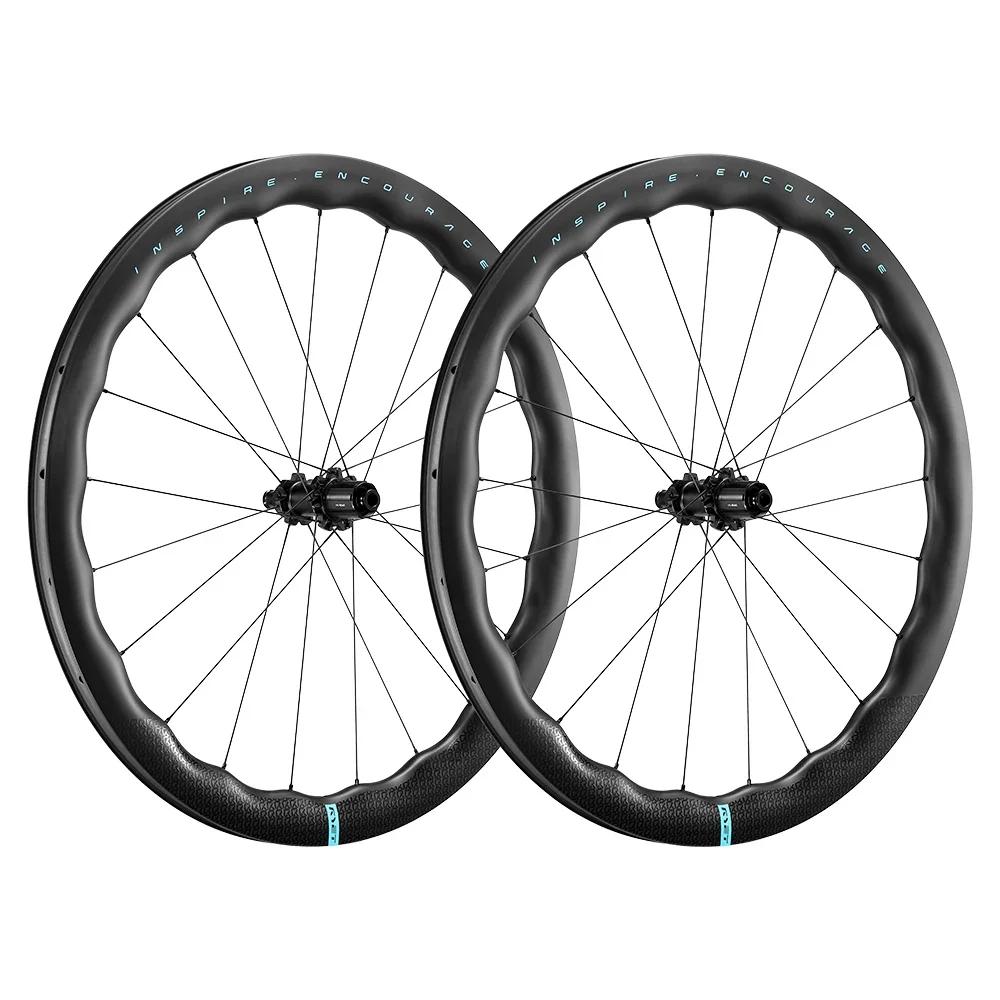 Ryet estrada rodas de carbono 50mm sinusoidal bicicleta jantes 22mm tubeless clincher freio a disco 36t catraca hub carbono bicicleta gancho roda - Image 1