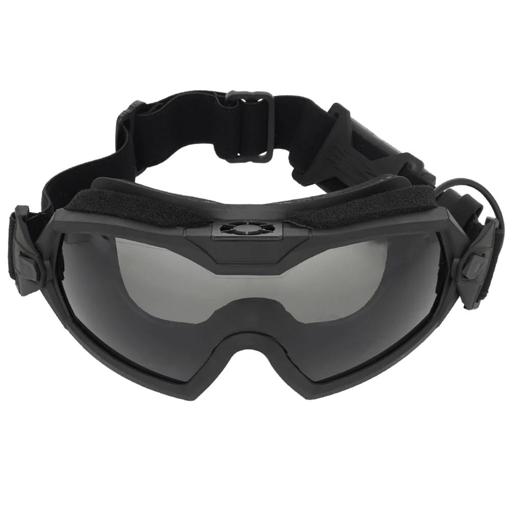 Airsoft Paintball óculos com lente transparente, resistente a riscos, proteção para os olhos, óculos de segurança, Micro ventilador - Image 1