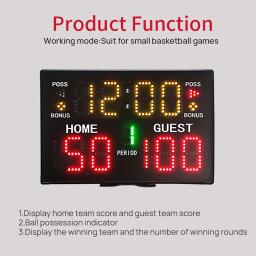 Placar digital multifuncional com controle remoto, mesa eletrônica, montagem na parede, Keeper para basquete, vôlei, boxe esportivo - Image 6
