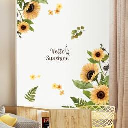 Adesivos de parede auto-adesivos com flores, plantas e flores, para sala de estar, decoração, roupeiro e quarto - Image 6