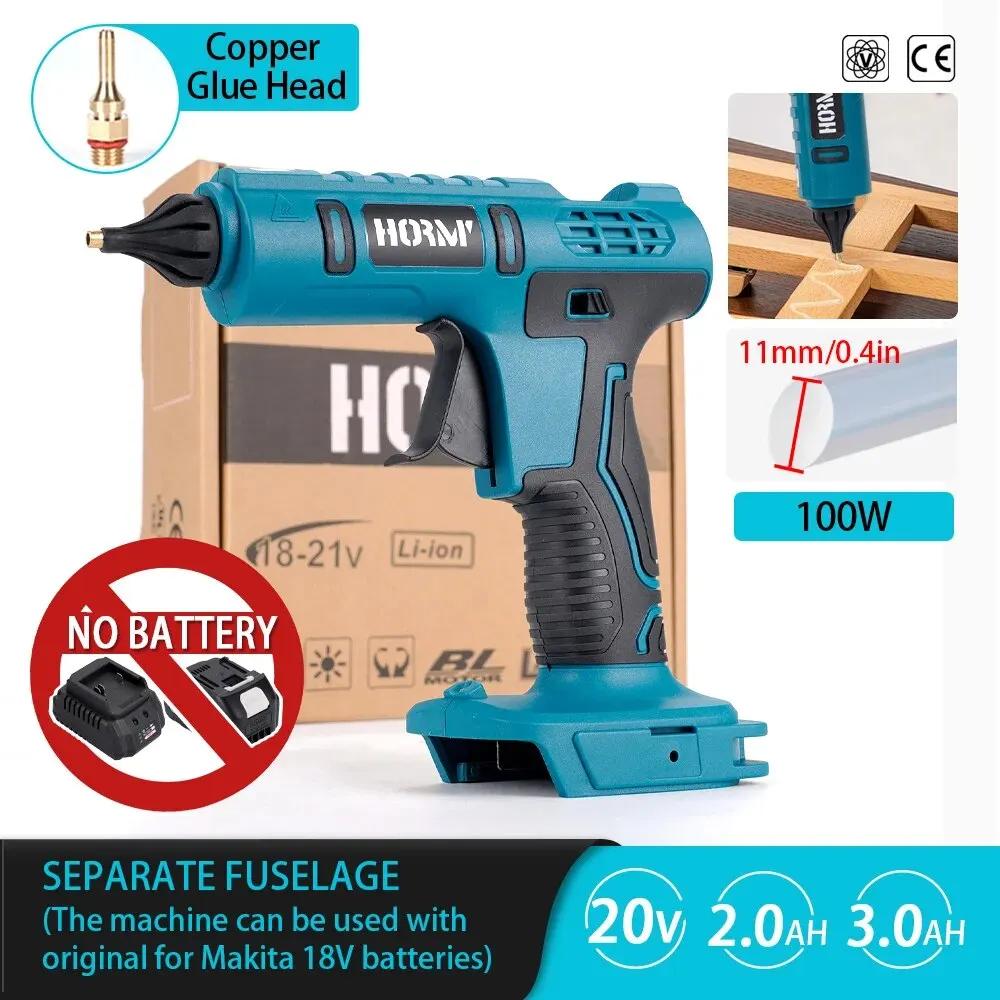 Cordless elétrica Hot Melt pistola de cola, cola em bastão, soldagem Hot Air Gun, Home Artesanato DIY, Makita bateria 18V, 11mm, 100W - Image 1