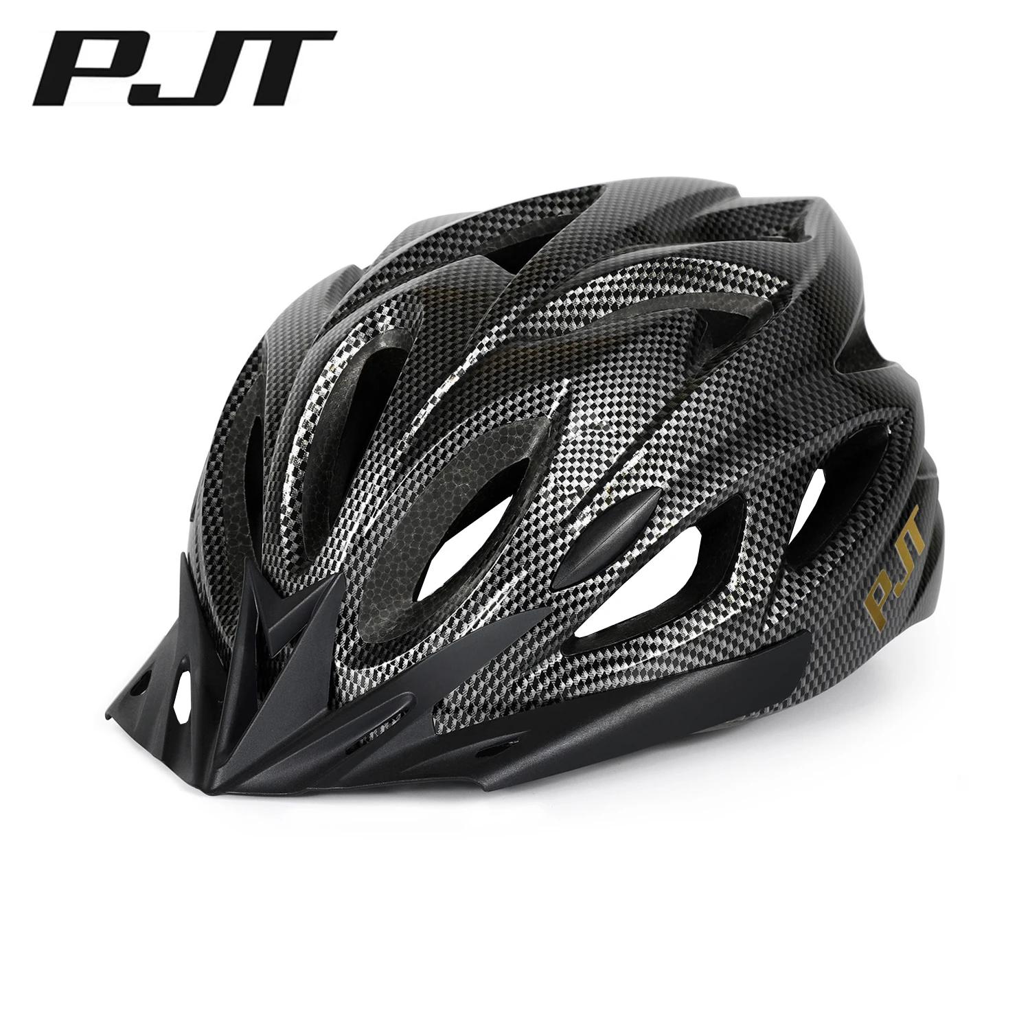 PMT-Capacete De Ciclismo Leve Com Forro De Conforto, Hollow Riding Safety Head Protection, Capacete De Bicicleta MTB, Capacete De Bicicleta Padrão De Carbono - Image 1