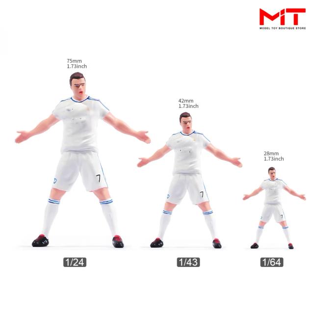 Estatueta de Jogador de Futebol para Diorama - Modelo Pintado em Escalas 1/64, 1/43 e 1/24