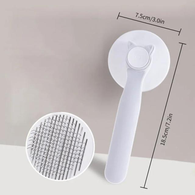 Escova Slicker Auto Limpeza para Pet - Pente Desembaraçador e Removedor de Pelos para Cães