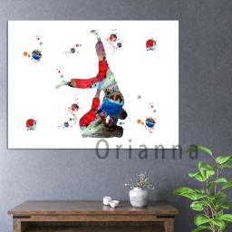 Jiu-jitsu impressão em aquarela bjj poster esportes arte atletas luta artes marciais impressão ju-jitsu decoração quadros em tela - Image 1