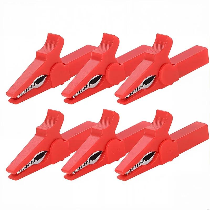 Clipe de jacaré hv de 55mm, 6 peças para plugue banana 4mm multímetro caneta cabo sondas crocodilo clip32a - Image 1
