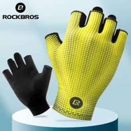 Rockbros luvas de bicicleta metade do dedo luz estiramento respirável luvas mtb estrada luvas alta elasticidade ciclismo luvas curtas - Image 2