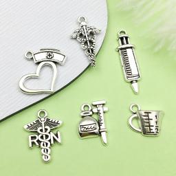 Liga Médica Ferramenta Encantos, Pingentes para Colar DIY e Pulseira, Jóias Fazendo Acessórios, Médico e Enfermeiro, 20 PCs, 21PCs - Image 3
