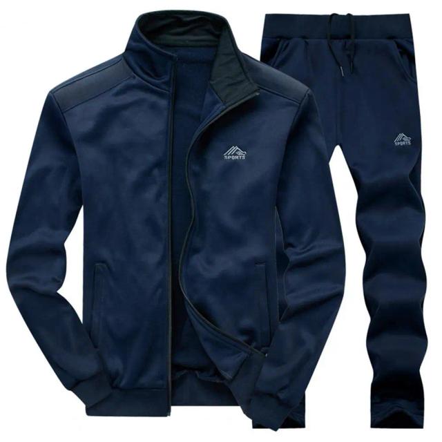 Conjunto Casual Masculino de Treino: Terno Esportivo com Jaqueta e Calças Jogger para Primavera e Outono