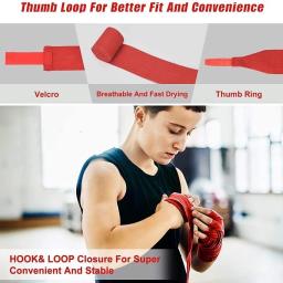 Envoltórios de boxe de algodão masculino, bandagem sanda, taekwondo, muay thai, equipamento para pulseiras, MMA, novo, 1 par - Image 3