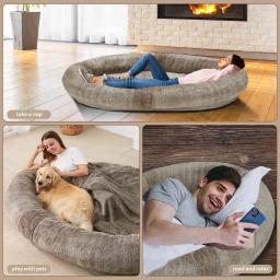 Removível e lavável Pet Colchão, Cama humana, Canil grande, Dog and Cat Mat, Plush, Quente, Inverno - Image 2