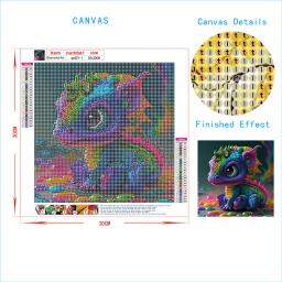 Dragon Pattern Diamond Painting Set, Conjunto de arte 5D, Pintura e artesanato com diamantes e pedras preciosas, Decoração de parede para casa - Image 2