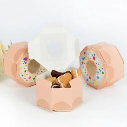 10 peças caixa de presente em formato de rosquinha para doces chocolate caixa em tema doce festa de casamento aniversário chá de bebê presente produtos de decoração para casa - Image 3