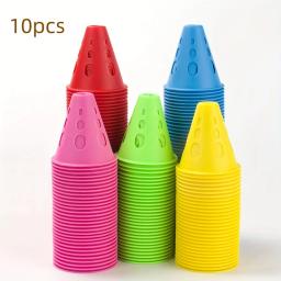 Marcador versátil de cone de treinamento de futebol de 10 peças para marcação de estádio e treinamento de agilidade amarelo - Image 2