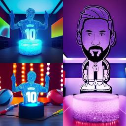 3D Ilusão LED Night Light, Caráter do Futebol, Messi, Toque Luminoso, Criança Nightlight, Kids Bedroom Decor, Candeeiros de Mesa, Presentes - Image 1
