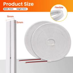 Impermeável LED Neon Strip Light, flexível Corda Luzes, lâmpada de silicone, decoração para casa com 2Pin Wire, 9 cores, 12V, 24V - Image 2
