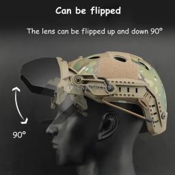 Windproof Tactical Flip Up Goggles, Capacete Flip Up Óculos, Caça, Tiro, Esportes, Óculos de proteção, Airsoft, Paintball - Image 5