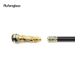 Luxo Single Joint Walking Stick, Punho Redondo, Bastão Decorativo, Halloween Crosier, Azul, Dourado, Cosplay Party, 93cm - Image 6