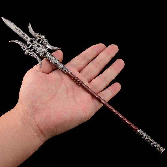 Modelo da Halberd do Imperador Shi Hao Zhenguo em Metal - Faca Brinquedo Espada para Cosplay, Decoração e Presentes - 30cm