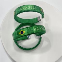 País Bandeira Pulseira, Pulseira Estilo Bandeira Nacional, Jogo de Futebol, Torcer, Lembrança, Desporto, Amizade, Diâmetro 65 milímetros - Image 3
