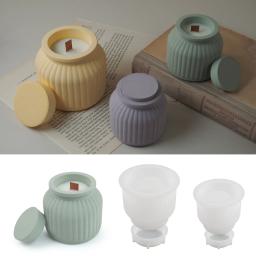 Round Stripe Silicone Flowerpot, DIY Cimento Concreto Gesso, Caixa De Armazenamento, Jarra De Vela, Molde De Fundição, UV Epóxi Resina Artesanato Moldes - Image 6