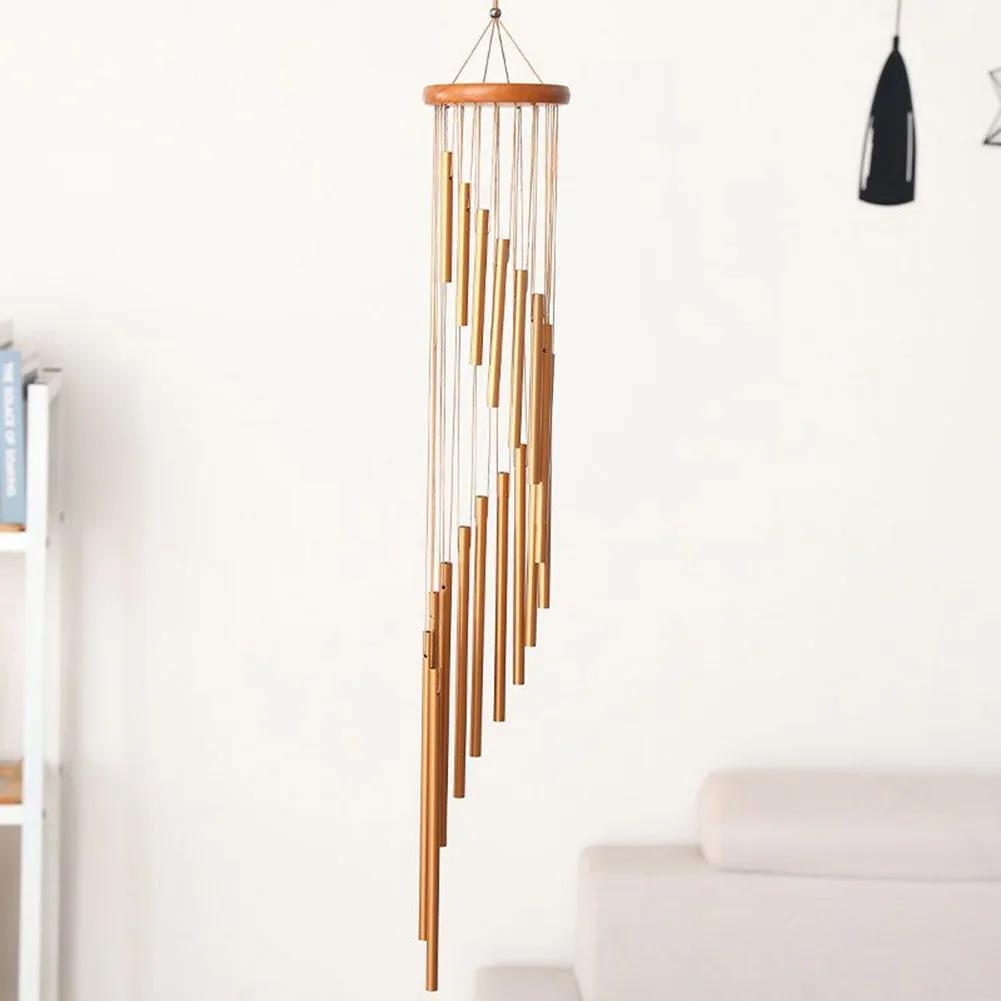 Vento musical carrilhão 12 tubos tubo sinos de vento decoração ouro/prata para sala estar quarto jantar coffee shop sinos vento tubos - Image 1