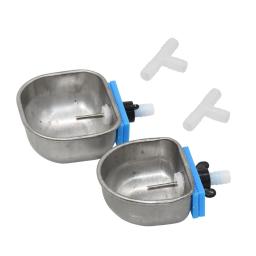 1 pçs coelho tigela de água fazenda coelho bebedor automático gaiola de coelho fix copo raising raposa vison aço inoxidável beber tigela - Image 2