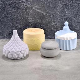 Mel abelha gesso jar moldes de silicone diy concreto epóxi vela pote caixa molde injeção artesanato decoração para casa presente artesanal - Image 2