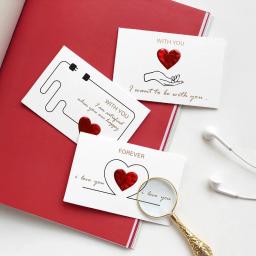 Cartões artesanais para o presente do dia dos namorados, cartão postal do amor, cartões do convite do casamento, aniversário para ela, DIY - Image 3